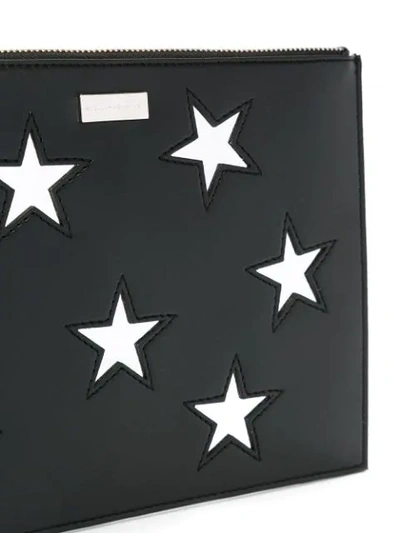 Shop Stella Mccartney Embroidered Stars Clutch Bag - Black