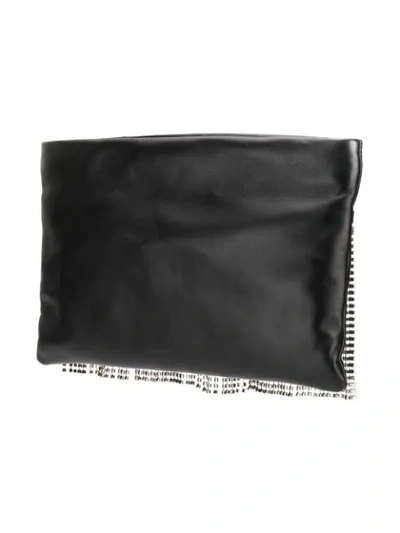Shop Miu Miu Crystal Fringe Clutch Bag In Black