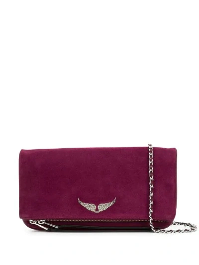 Shop Zadig & Voltaire Rock Clutch Bag In Purple