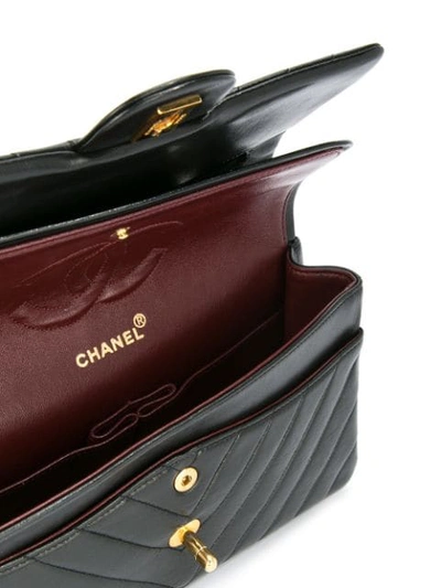Pre-owned Chanel Vintage 古着v形缝线绗缝单肩包 - 黑色 In Black
