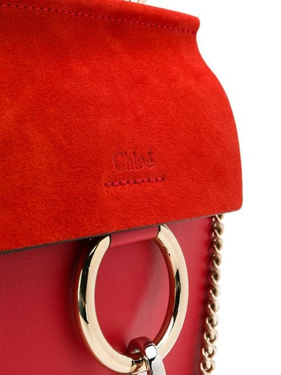 Shop Chloé Faye Small Bracelet Bag In 640 Plaid Red