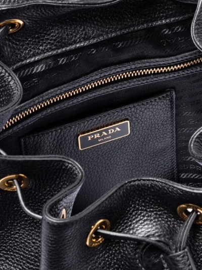 Shop Prada Leather Backpack In Black