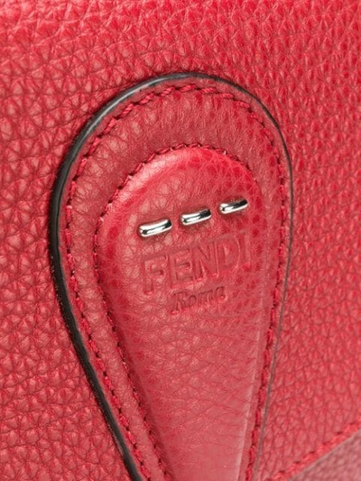 Shop Fendi Stitch Detail Saddle Bag In Red