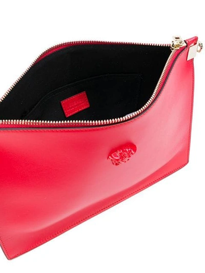 Shop Versace Palazzo Medusa Wristlet Clutch Bag In Red