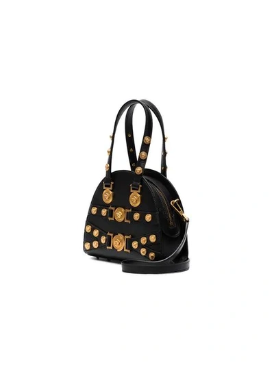 Shop Versace Medium Medusa Medal Leather Shoulder Bag In Black
