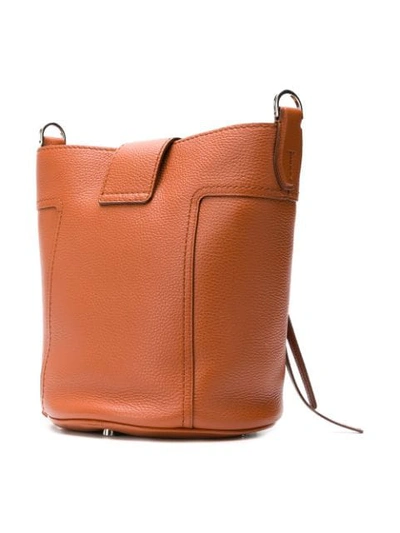 Shop Tod's Double T Bucket Bag In Brown