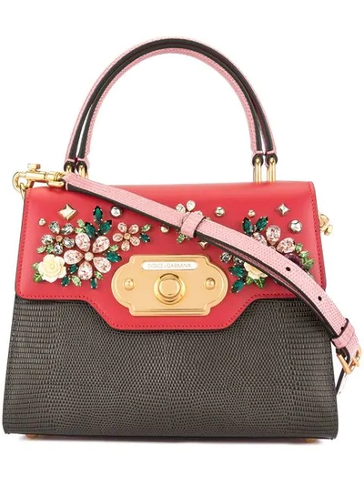 Shop Dolce & Gabbana Small Welcome Shoulder Bag In Red