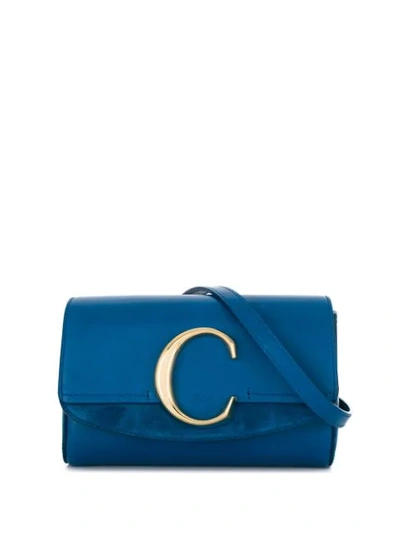 Shop Chloé C Logo Belt Bag In Blue