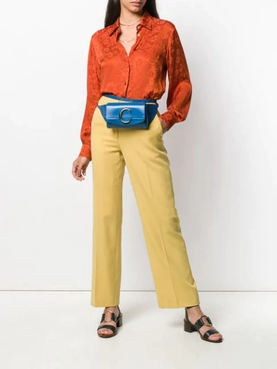 Shop Chloé C Logo Belt Bag In Blue