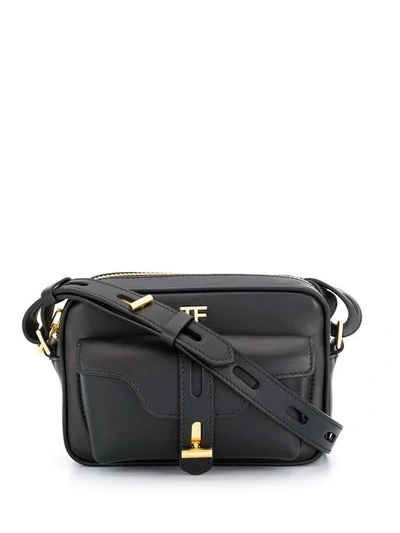 Shop Tom Ford T-twist Shoulder Bag In Black