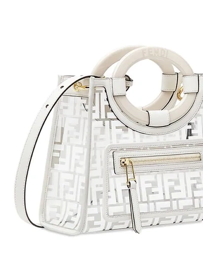 Shop Fendi Runaway Small Tote Bag In White