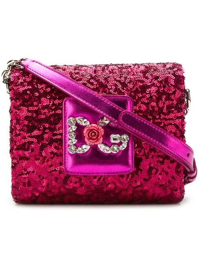 Shop Dolce & Gabbana Dg Millennials Sequinned Shoulder Bag In Pink