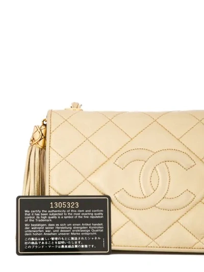 Pre-owned Chanel 1989-1991 Fringe Chain Shoulder Bag In Gold