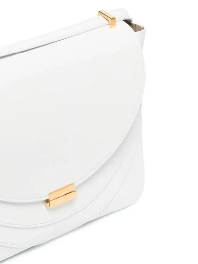 Shop Wandler White Luna Leather Shoulder Bag