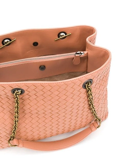 Shop Bottega Veneta Intrecciato Medium Tote Bag In Pink