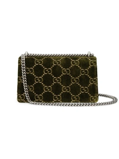 Shop Gucci Green Dionysus Gg Small Velvet Shoulder Bag