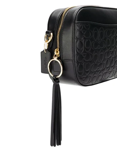 Shop Coach Signature Leather Camera Bag In Black