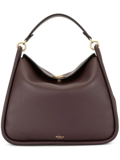 Shop Mulberry Small Leighton Grain Tote In Brown