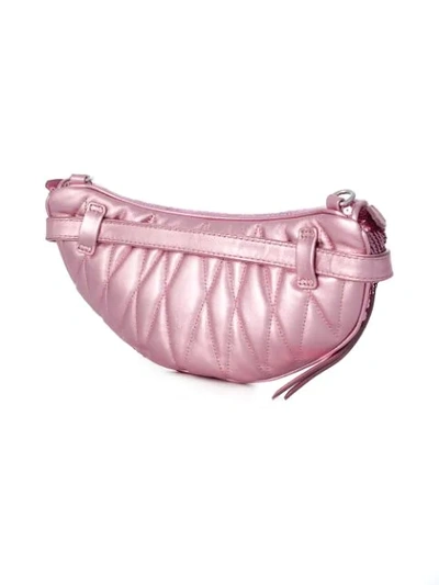 Shop Miu Miu Sequinned Leather Belt Bag In Pink