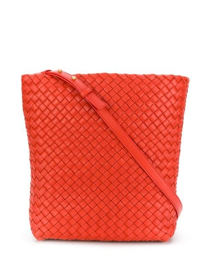 BOTTEGA VENETA WOVEN SHOULDER BAG - 橘色