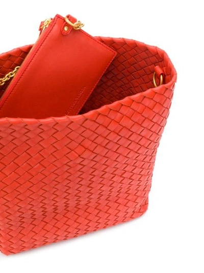 Shop Bottega Veneta Intrecciato Bucket Bag In Orange