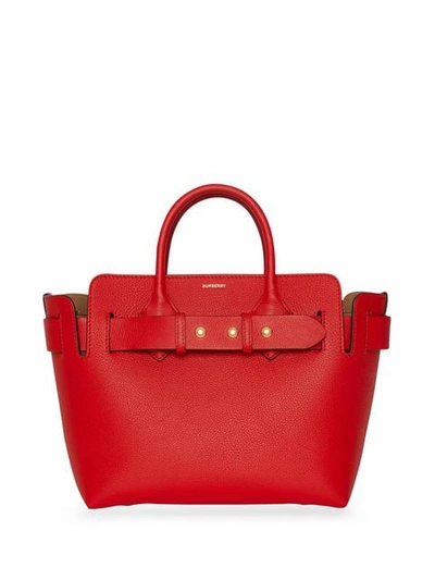 Shop Burberry The Small Leather Triple Stud Belt Bag In Red