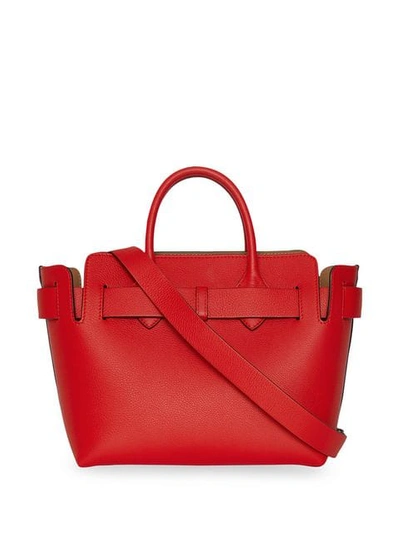 Shop Burberry The Small Leather Triple Stud Belt Bag In Red