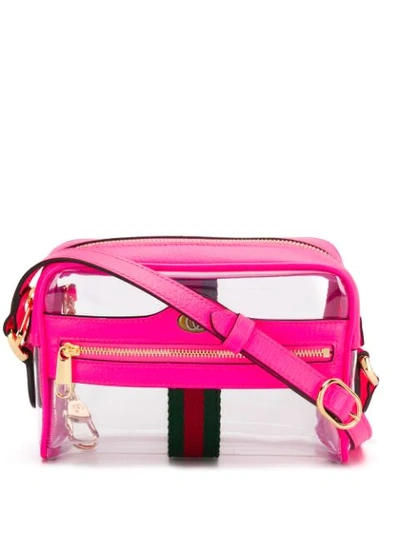 Gucci Ophidia Mini Transparent Bag In Pink