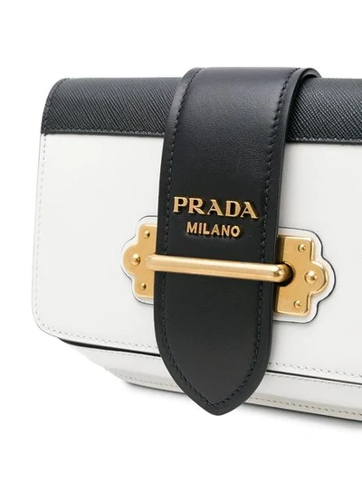 Shop Prada Cahier Cross-body Bag In White