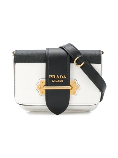 Shop Prada Cahier Cross-body Bag In White