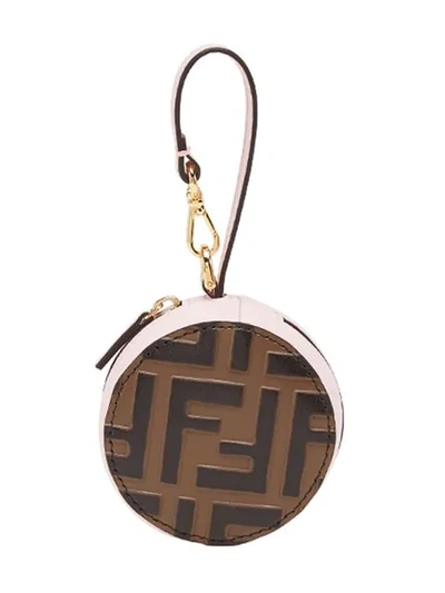 Shop Fendi Ff Logo Bag Charm In Brown