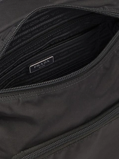 Shop Prada Studded Strap Shoulder Bag - Black
