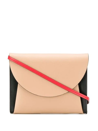 Shop Marni Curved Crossbody Bag In Neutrals