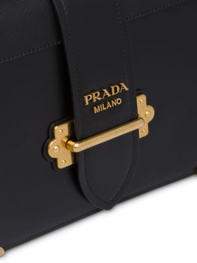 Shop Prada Cahier Large Leather Bag In Black