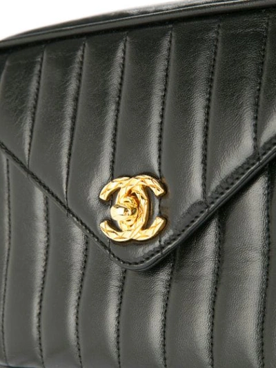 Pre-owned Chanel 1991-1994 Quilted Cc Shoulder Bag In Black