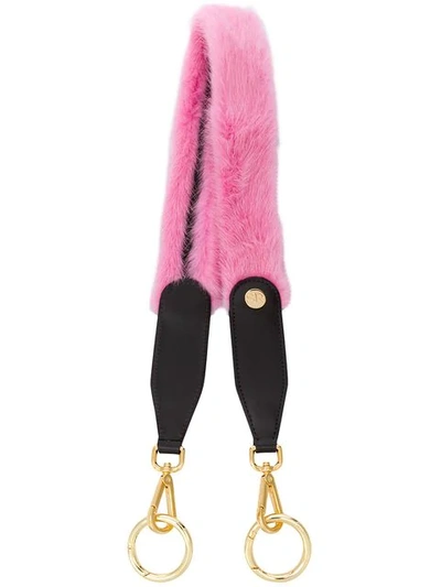 Shop Simonetta Ravizza Fur Shoulder Strap In Pink