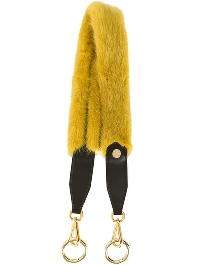 Shop Simonetta Ravizza Fur Shoulder Strap In Yellow