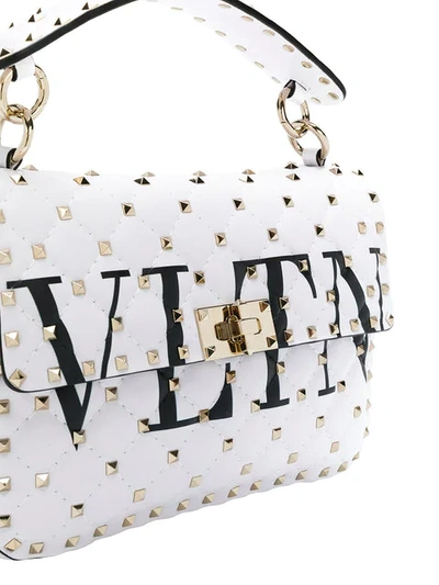 Shop Valentino Rockstud Spike Vltn Bag In White