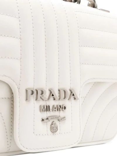 Shop Prada Diagramme Quilted Bag In White