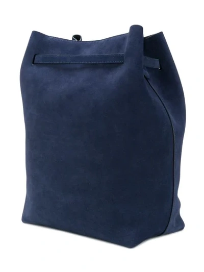 Shop Mansur Gavriel Drawstring Hobo Bag In Blue