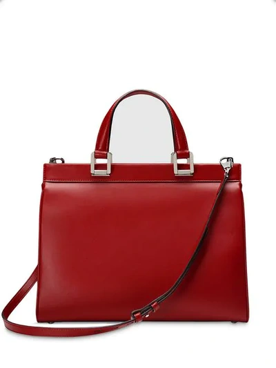 Shop Gucci Zumi Smooth Leather Medium Top Handle Bag In Red