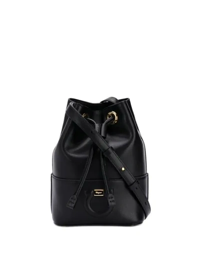 Shop Ferragamo Salvatore  Gancini Bucket Bag - Black