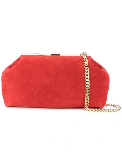 Shop Mansur Gavriel Mini Volume Clutch In Red