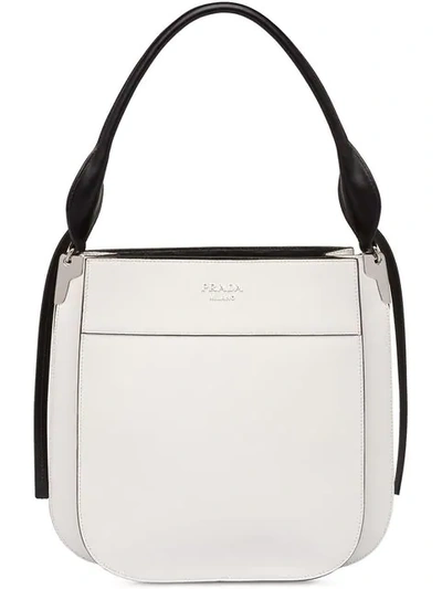 Shop Prada Margit Shoulder Bag In F0964 White/black