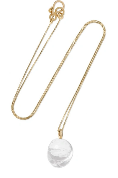 Shop Sophie Bille Brahe Murano Simple 14-karat Gold Diamond And Glass Necklace