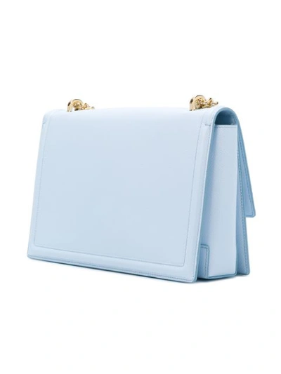 Shop Ferragamo Salvatore  Bow Front Shoulder Bag - Blue
