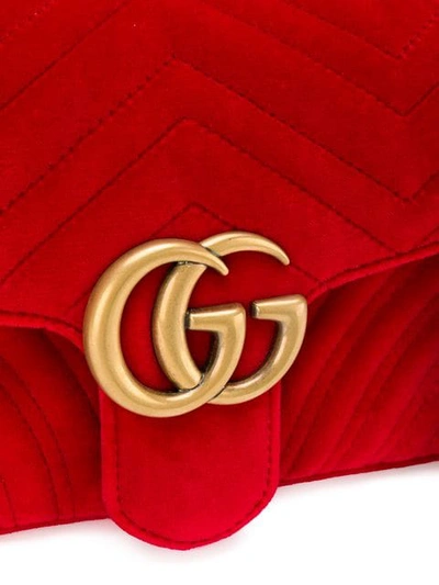 Shop Gucci Gg Marmont Shoulder Bag In Red