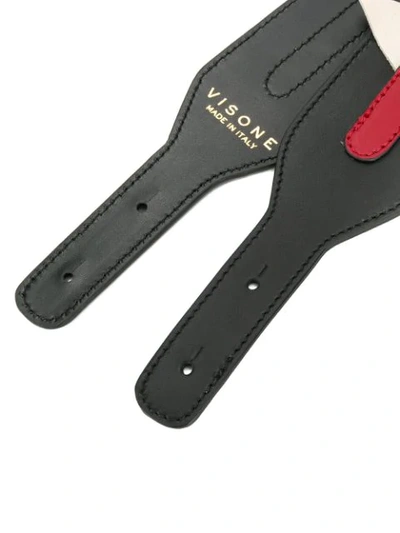 Shop Visone Colour Block Bag Strap - Black