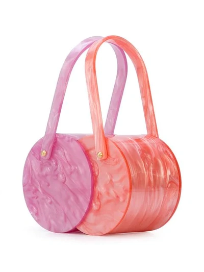 Shop Edie Parker Marble Clutch Bag In Purple
