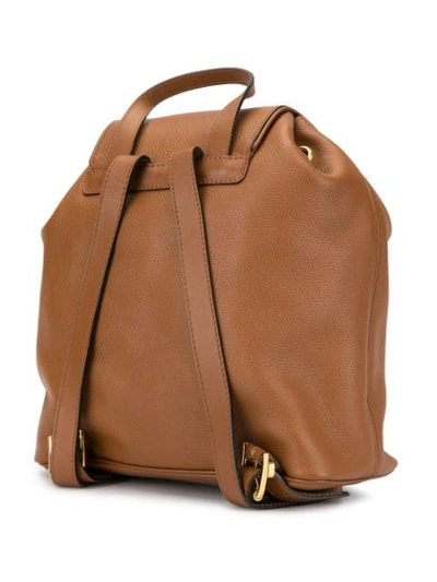 Pre-owned Celine Ring Motif Backpack In Brown